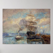 Lebourg - in de haven van Rouen Poster (Voorkant)