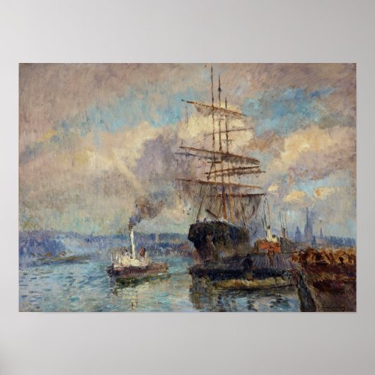 Lebourg - in de haven van Rouen Poster (Voorkant)