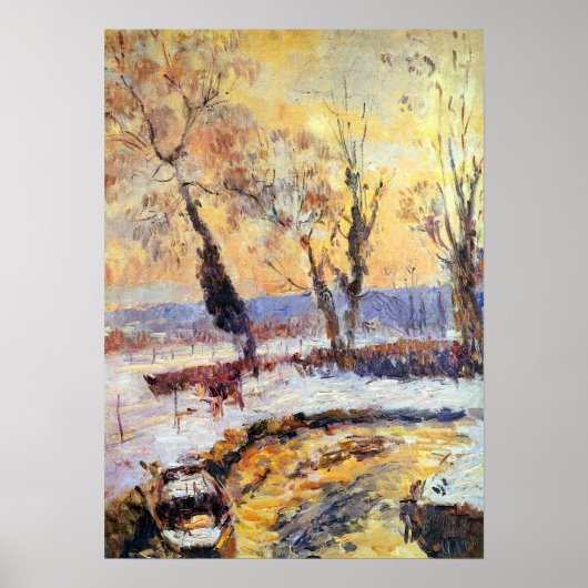 Lebourg - Sneeuw bij zonsondergang Poster (Voorkant)