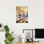 Lebourg - sneeuw op zonsondergang poster (Thuiskantoor)