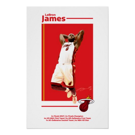 LeBron James Miami Heat Poster (Voorkant)