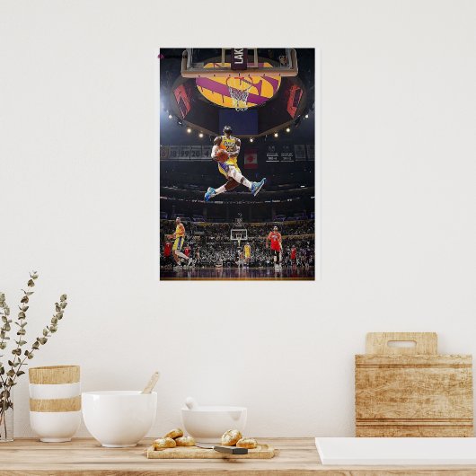 LeBron James, NBA, basketbal, King James, Slam du Poster (Keuken)