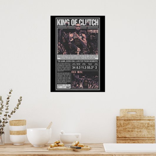 LeBron James, NBA, basketbal, King James, Slam du Poster (Keuken)