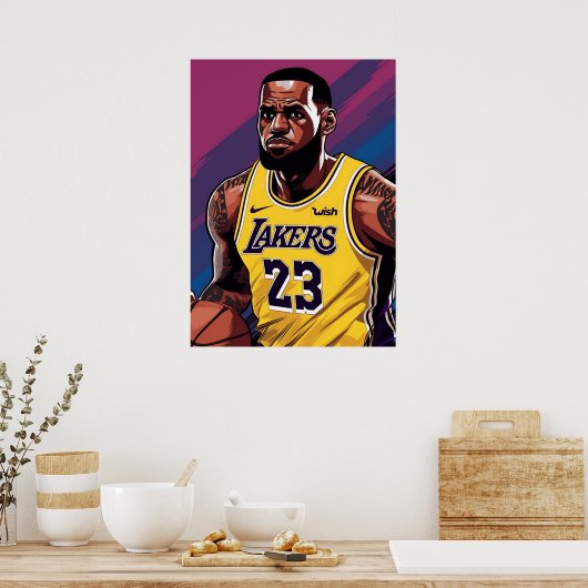 LeBron James, NBA, basketbal, King James, Slam du Poster (Keuken)