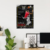 lebron james, nba, basketbal, king james, smash poster (Thuiskantoor)