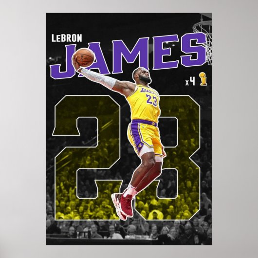 lebron james, nba, basketbal, king james, smash poster (Voorkant)