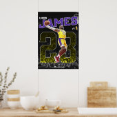 lebron james, nba, basketbal, king james, smash poster (Keuken)