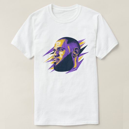 LeBron James Stylized Portrait Illustration T-shirt (Design voorkant)