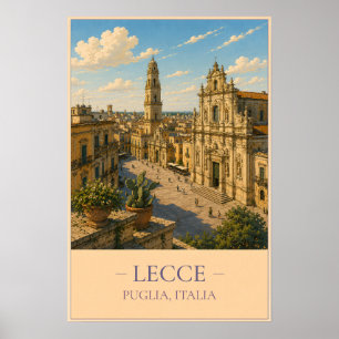 Lecce, Italië – Oude Reisposter Poster
