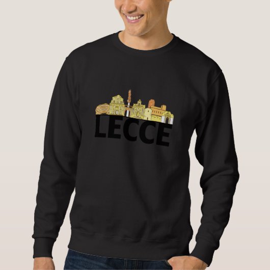 Lecce Italy Europe City Skyline Silhouette Outline Trui (Voorkant)