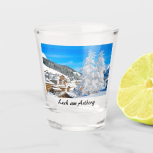 Lech am Arlberg in Oostenrijk in het wintersouveni Shot Glas