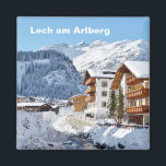 Lech am Arlberg in Oostenrijk - Souvenirmagneet Magneet<br><div class="desc">Fotografie van het beroemde dorp Lech in de Oostenrijkse Alpen.</div>