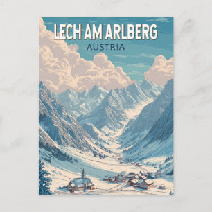 Lech am Arlberg Oostenrijk Illustratie Reizen Kuns Briefkaart