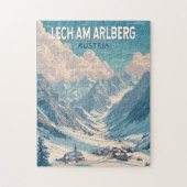 Lech am Arlberg Oostenrijk Illustratie Reizen Kuns Legpuzzel (Verticaal)