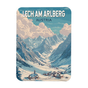 Lech am Arlberg Oostenrijk Illustratie Reizen Kuns Magneet