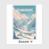Lech am Arlberg Oostenrijk Illustratie Reizen Kuns Sticker (Vel)