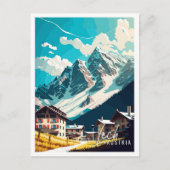 Lech Austria Art vintage reisillustratie Briefkaart (Voorkant)