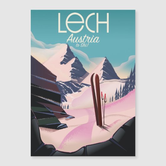 Lech Austria Ski poster. (Voorkant)
