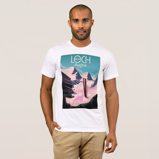 Lech Austria Ski poster. T-shirt (Voorkant volledig)