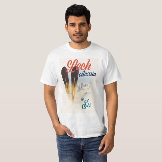 Lech Austria Ski poster T-shirt (Voorkant volledig)