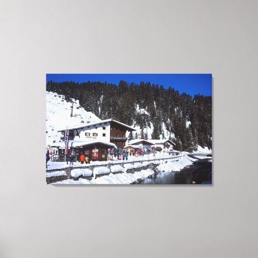 Lech Austria Winter Holiday Card Canvas Afdruk (Voorkant)