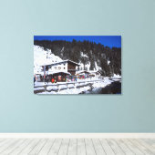 Lech Austria Winter Holiday Card Canvas Afdruk (Insitu (Houten vloer))