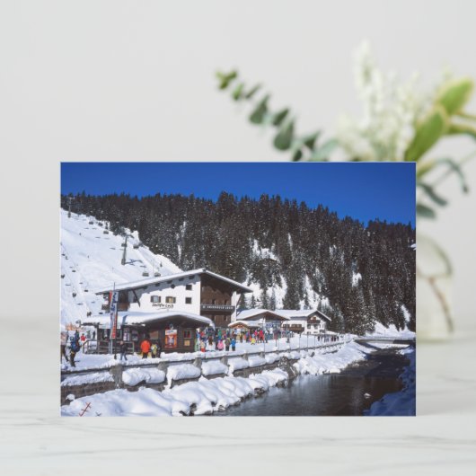 Lech Austria Winter Holiday Card Feestdagenkaart (Staand voorkant)
