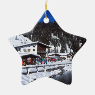 Lech Austria Winter Holiday Card Poster Foto Bloc Keramisch Ornament