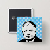 Lech Kaczynski Vierkante Button 5,1 Cm (Voorkant /achterkant)