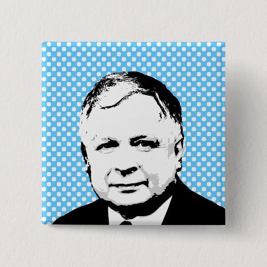 Lech Kaczynski Vierkante Button 5,1 Cm (Voorkant)