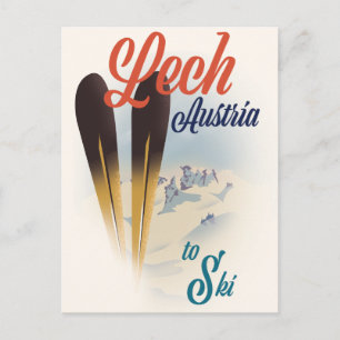 Lech Oostenrijk Ski-poster Briefkaart