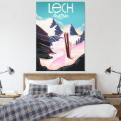 Lech Oostenrijk Ski-poster. Canvas Afdruk (Insitu (Slaapkamer))