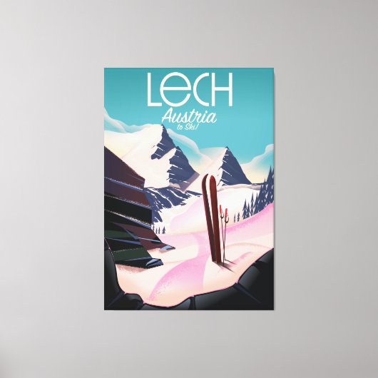 Lech Oostenrijk Ski-poster. Canvas Afdruk (Voorkant)