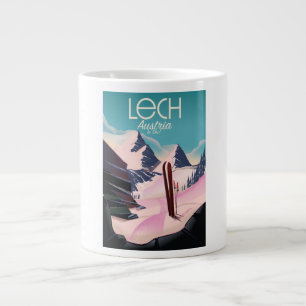 Lech Oostenrijk Ski-poster. Grote Koffiekop