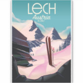 Lech Oostenrijk Ski-poster. Sticker (Voorkant)