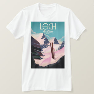 Lech Oostenrijk Ski-poster. T-shirt