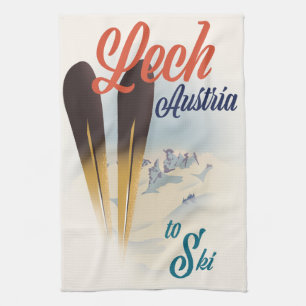 Lech Oostenrijk Ski-poster Theedoek