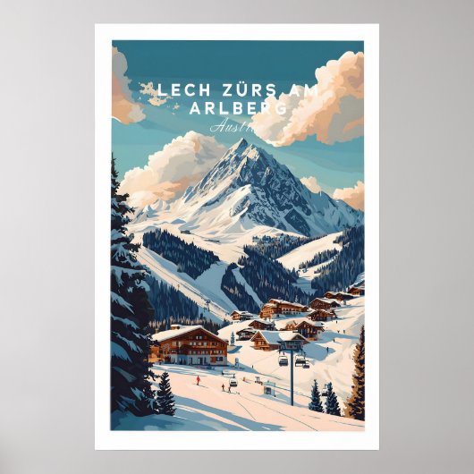 Lech Zürs am Arlberg Ski Print 1 (Voorkant)