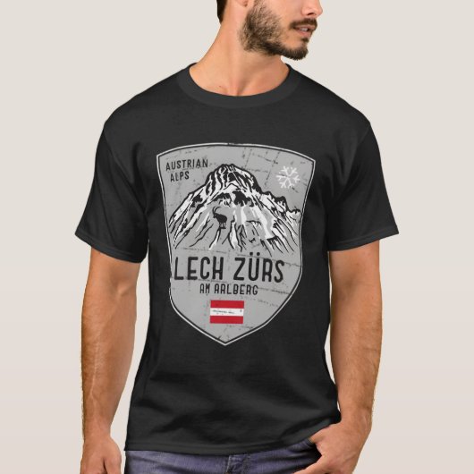 Lech Zurs Arlberg Oostenrijk Embleem T-shirt (Voorkant)