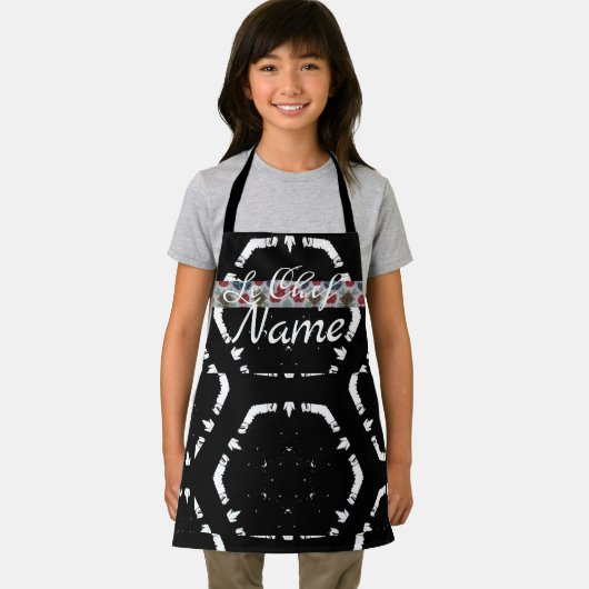 LeChef NAME B&W Kinderen voor buitenruimte Schort (Insitu)