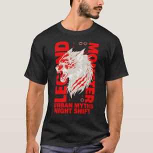Lechon Monster Stedelijke Mythen Nachtploeg Wolf G T-shirt