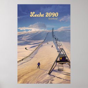 Lecht 2090 Schotland Skigebied Reisposter Poster
