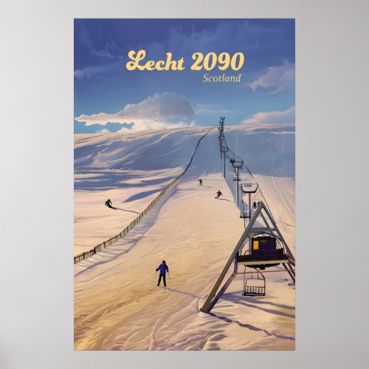 Lecht 2090 Schotland Skigebied Reisposter Poster (Voorkant)