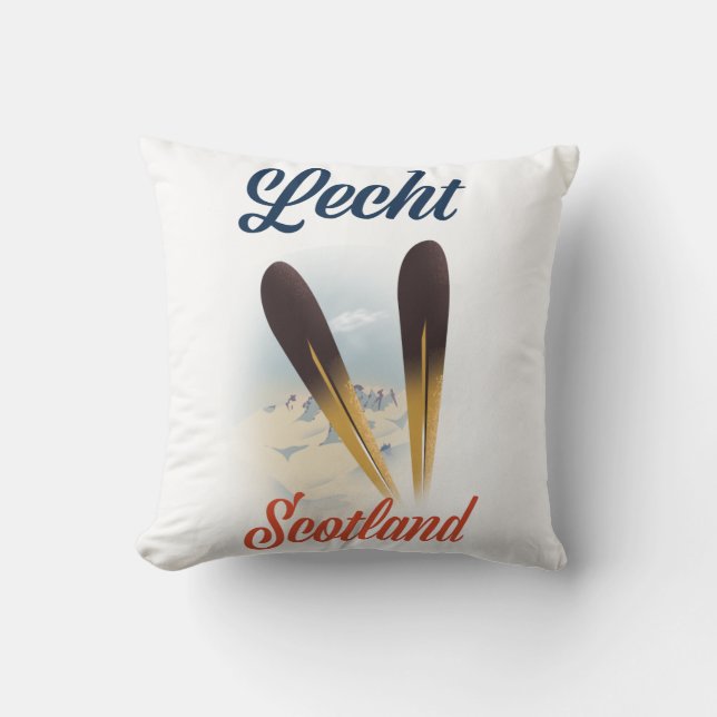 Lecht Schotland Ski-poster reiskunst Kussen (Voorkant)
