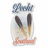 Lecht Scotland Ski poster reiskunst Sticker (Voorkant)