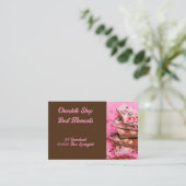 Leckerer Turm aus Erdbeer und Vollmilchschokolade Visitekaartje (Staand voorkant)