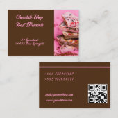 Leckerer Turm aus Erdbeer und Vollmilchschokolade Visitekaartje (Voorkant / Achterkant)