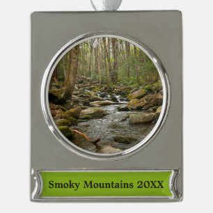 LeConte Creek in Great Smoky Mountains Verzilverd Banner Ornament