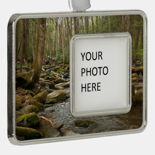LeConte Creek in Great Smoky Mountains Verzilverd Omlijst Ornament (Rechts)
