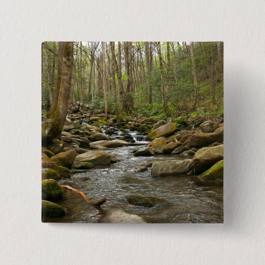 LeConte Creek in Great Smoky Mountains Vierkante Button 5,1 Cm (Voorkant)